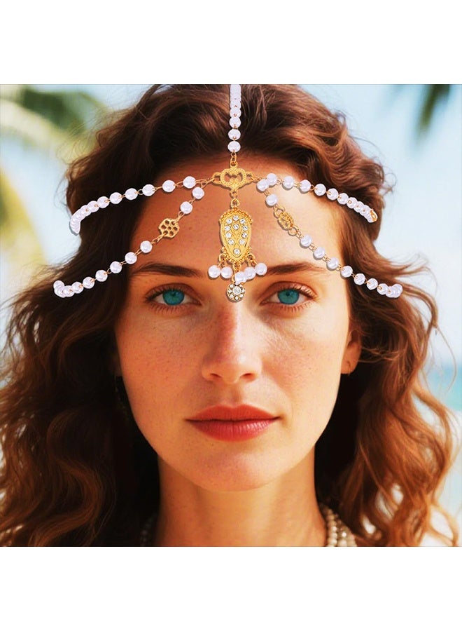Happy D Pearl chain headpiece, Bohemian-style women's hair accessory suitable for Halloween costumes - Image 5